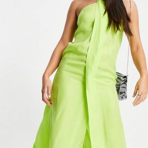 Green Topshop Tall Strappy slip mini dress